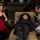 (l-r) Lea Seydoux, Viggo Mortensen, and Kristen Stewart in David Cronenberg’s Crimes Of The Future